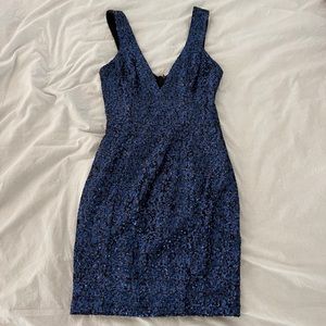 Dress the Population Navy Sequined Mini Dress